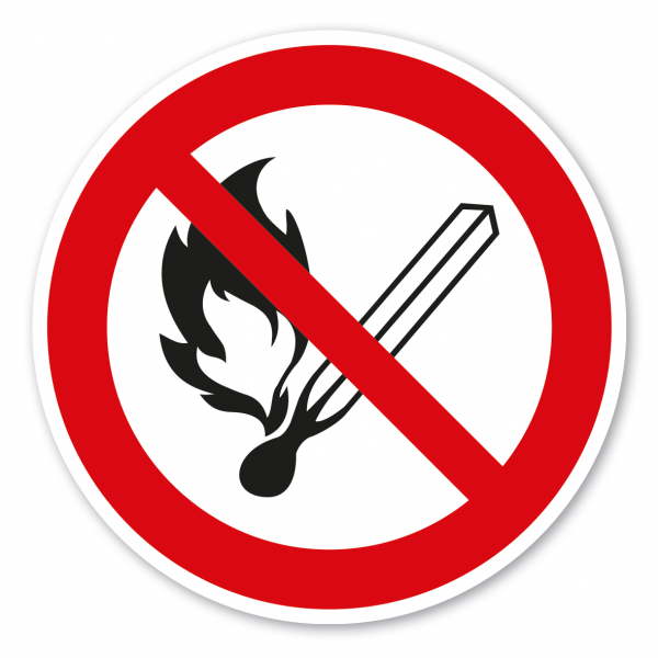 Verbotszeichen Feuer, offenes Licht und Rauchen verboten – ISO 7010 - P003