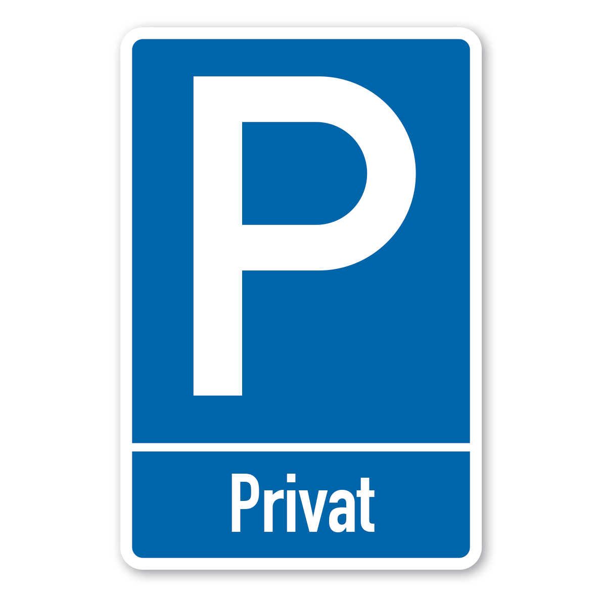 Parkplatzschild / Parkplatzhinweis Privat - mit einzeiligem Text -  Verkehrsschild – P-ST-07