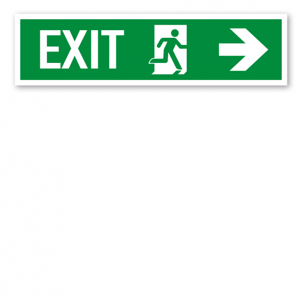 Fluchtwegschild EXIT nach rechts - ISO 16069