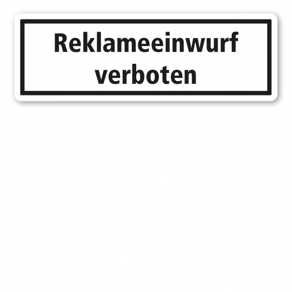 Textschild Reklameeinwurf verboten