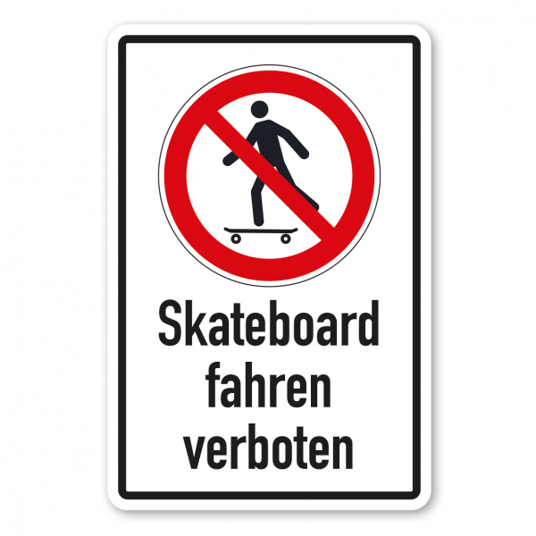 Verbotsschild Skateboard fahren verboten - Kombi