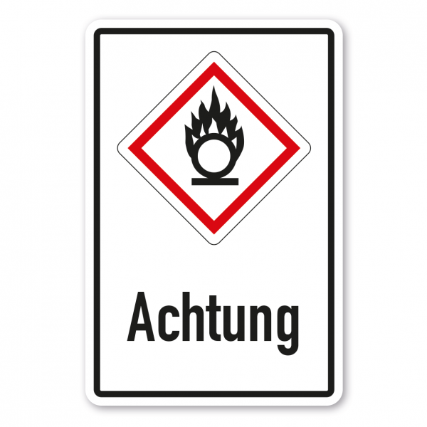 Gefahrgutschild Achtung - Flamme über einem Kreis - entzündend - Kombi – GHS-03