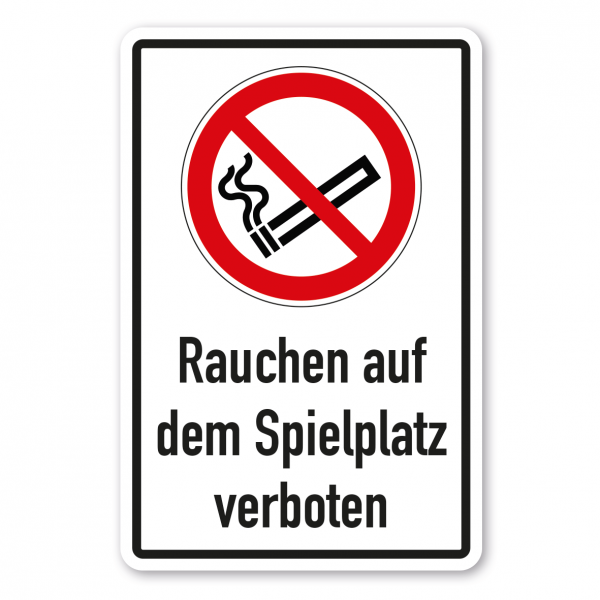 Verbotsschild Rauchen auf dem Spielplatz verboten - Kombi
