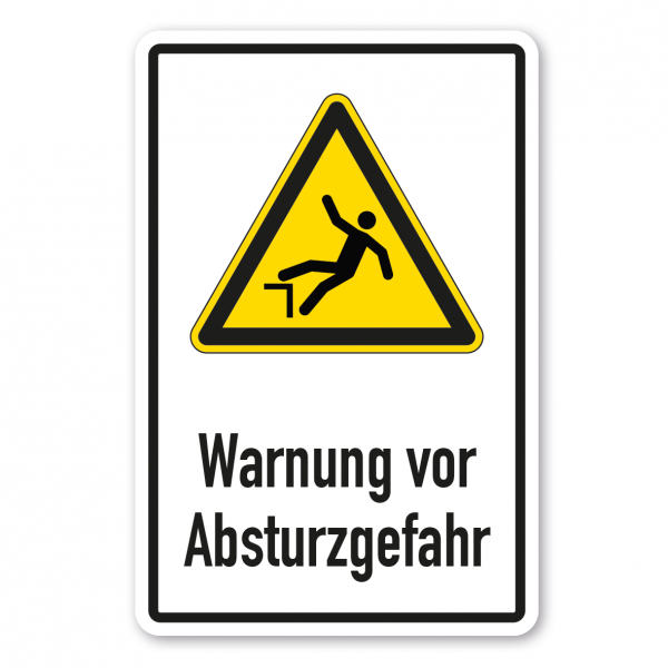 Warnschild Warnung vor Absturzgefahr - Kombi - ISO 7010 - W008-K