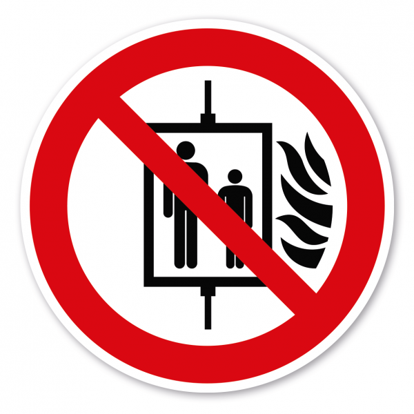 Verbotszeichen Aufzug im Brandfall nicht benutzen – ISO 7010 - P020