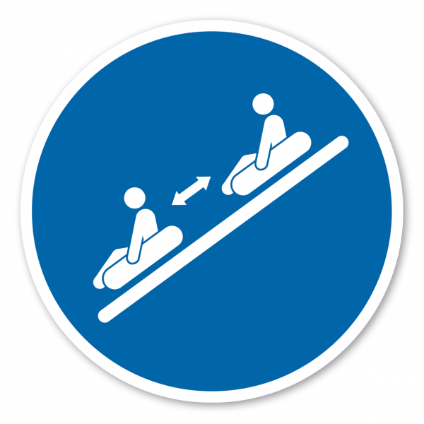 Gebotszeichen Bitte Abstand halten - Rutschring – Wasserrutschen