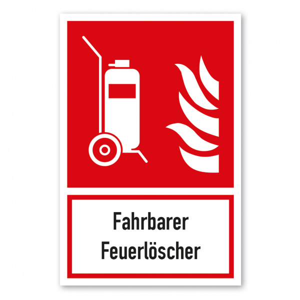 Brandschutzschild Fahrbarer Feuerlöscher - Kombi - ISO 7010 - F009-K-01