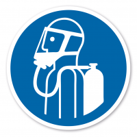 Gebotszeichen Umgebungsluftunabhängigen Atemschutz benutzen – ISO 7010 - M047 Gebotszeichen Umgebungsluftunabhängigen Atemschutz benutzen – ISO 7010 - M047