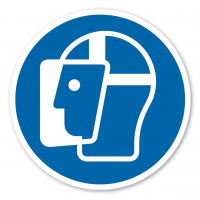 Gebotszeichen Gesichtsschutz benutzen – ISO 7010 - M013 Gebotszeichen Gesichtsschutz benutzen – ISO 7010 - M013