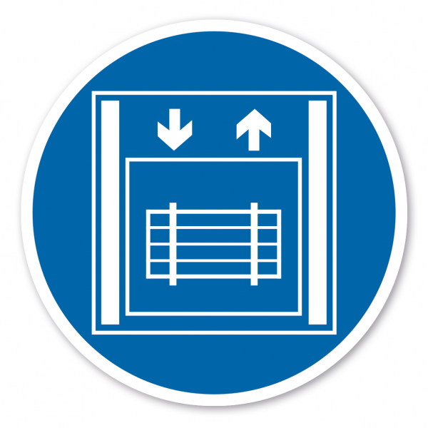 Gebotszeichen Lastenaufzug
