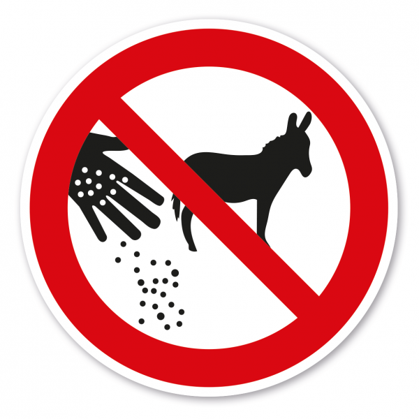 Verbotszeichen Esel füttern verboten