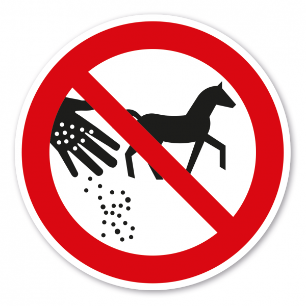 Verbotszeichen Pferde füttern verboten