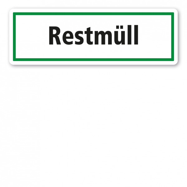 Schild zur Abfallentsorgung - Restmüll - GR