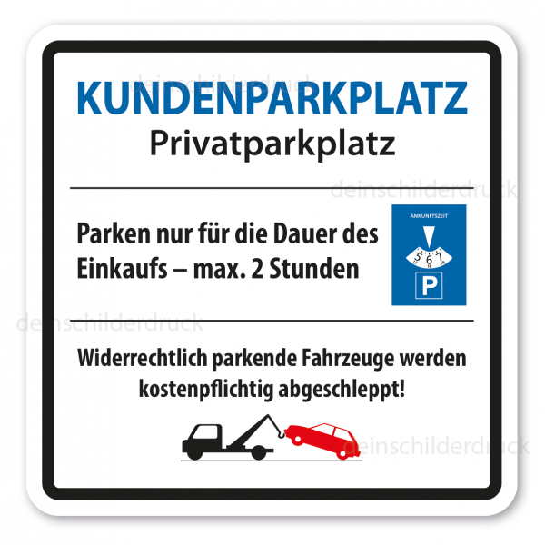 Folienbeschriftung Parkplatzschild Kennz102 "Besucher" KFZ-Kennzeichen 
