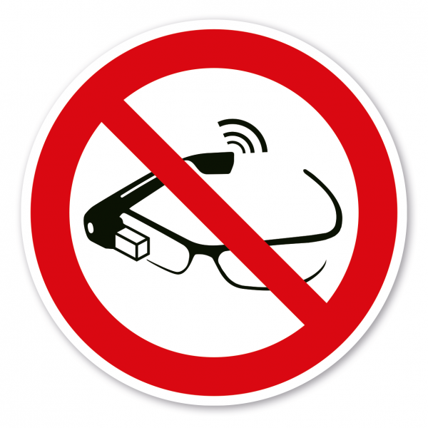 Verbotszeichen Benutzung von Datenbrillen verboten – ISO 7010 - P044