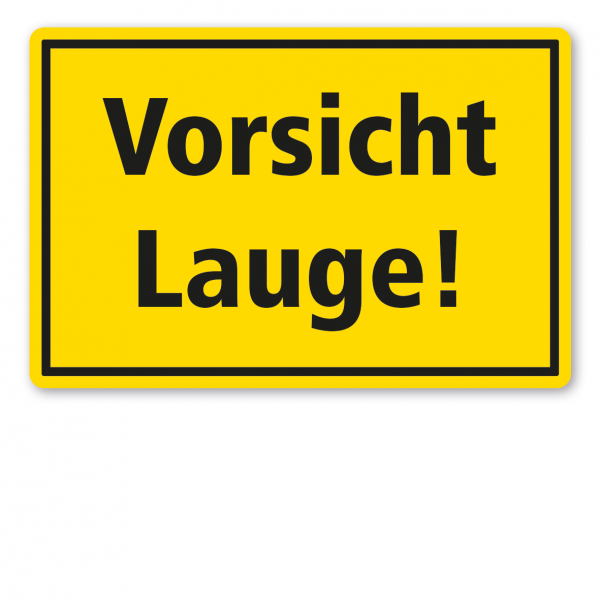 Warnschild / Textschild Vorsicht Lauge