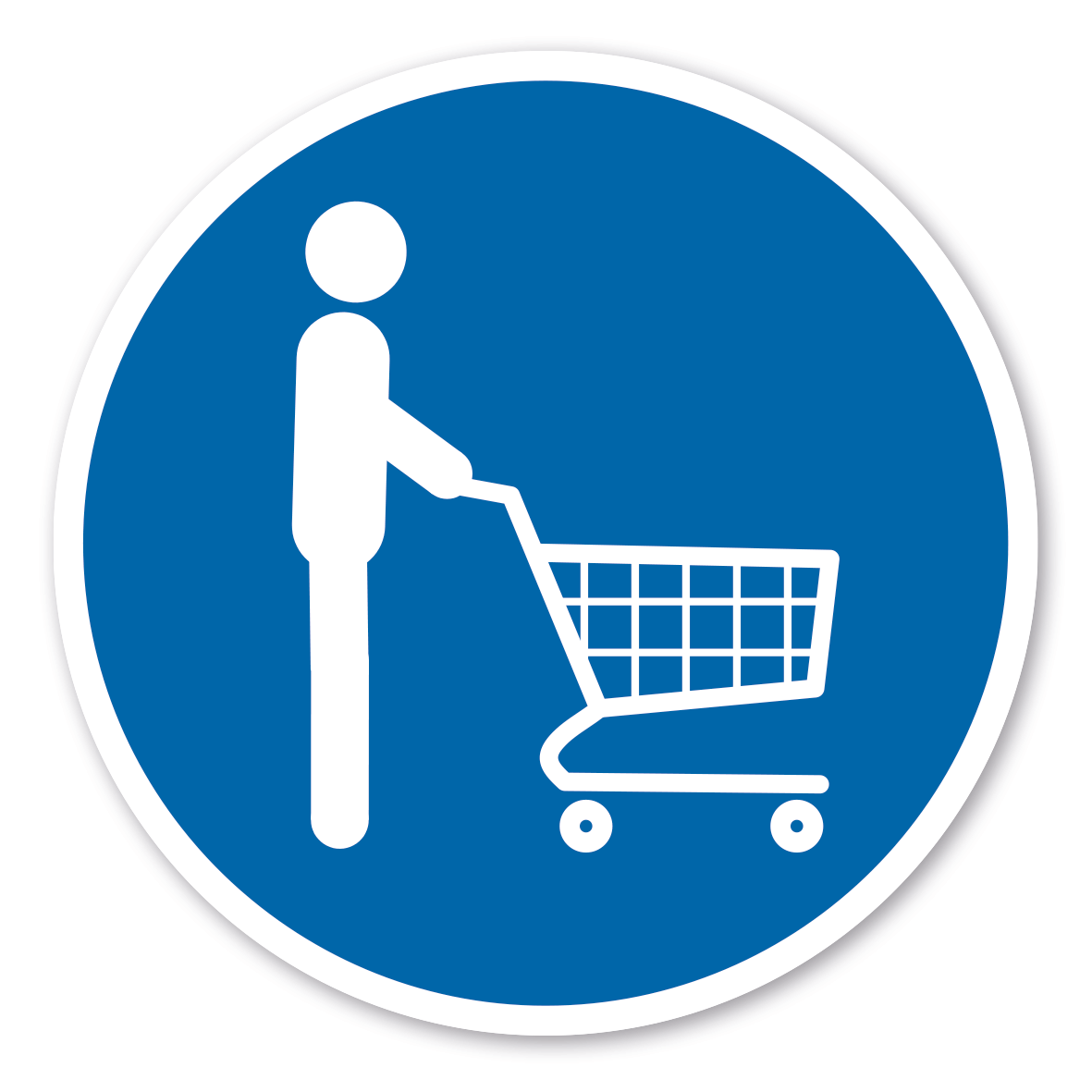 Bitte nur mit Einkaufswagen Aufkleber 