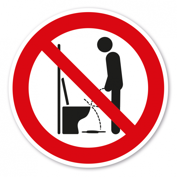 Verbotszeichen Vor die Toilette urinieren verboten