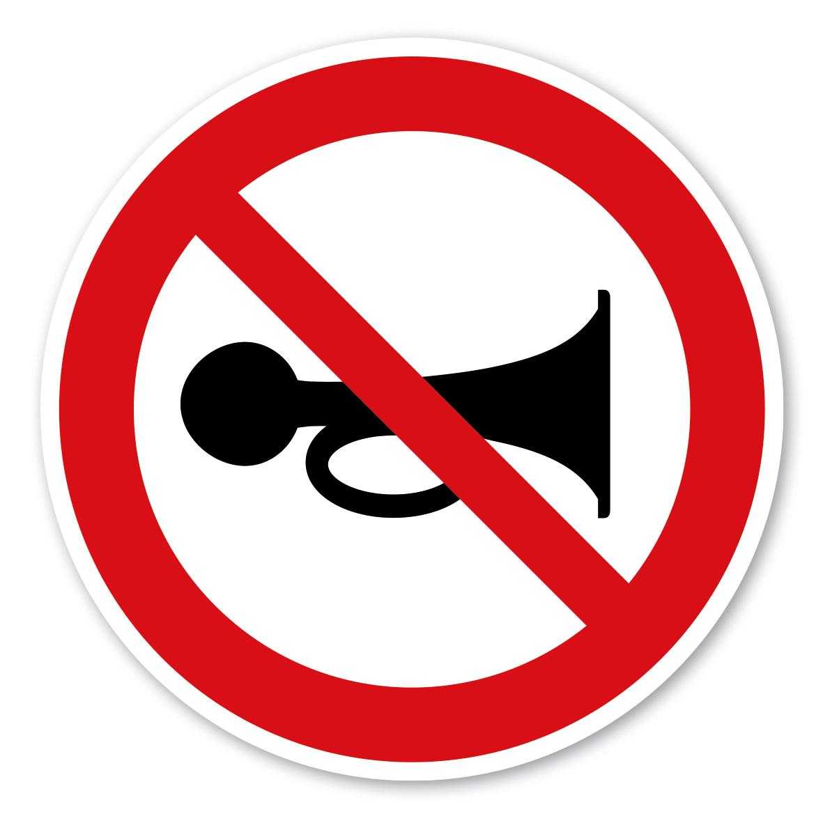 Verbotszeichen Lärm, Hupen, Tröten verboten