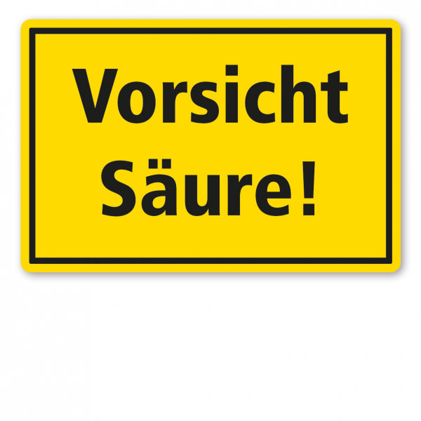 Warnschild / Textschild Vorsicht Säure