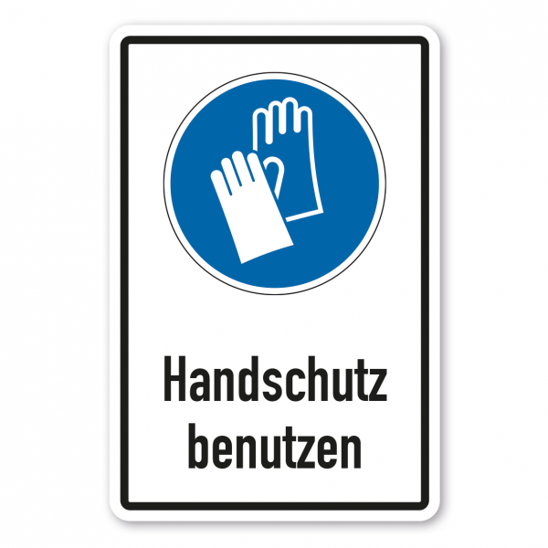 Gebotsschild Handschutz benutzen - Kombi – ISO 7010 - M009-K
