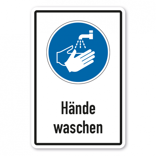 Gebotsschild Hände waschen - Kombi – ISO 7010 - M011-K