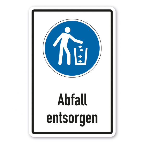 Gebotsschild Abfall entsorgen - Kombi – ISO 7010 - M030-K