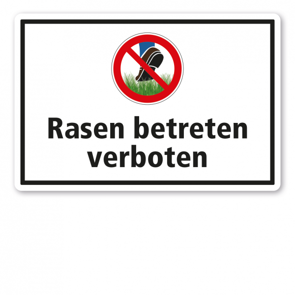 Verbotsschild Rasen betreten verboten - Kombi