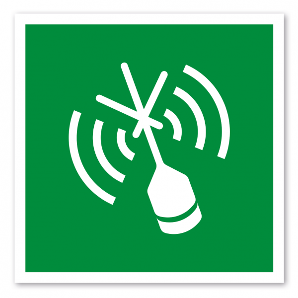 Rettungszeichen Funksender zur Lokalisierung von Schäden - ISO 7010 - E052