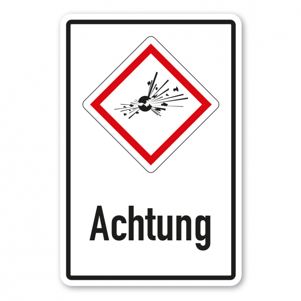 Gefahrgutschild Achtung - Explodierende Bombe - explosiv, instabil - Kombi – GHS-01