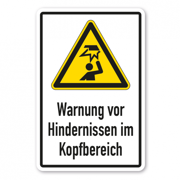 Warnschild Warnung vor Hindernissen im Kopfbereich - Kombi - ISO 7010 - W0020-K