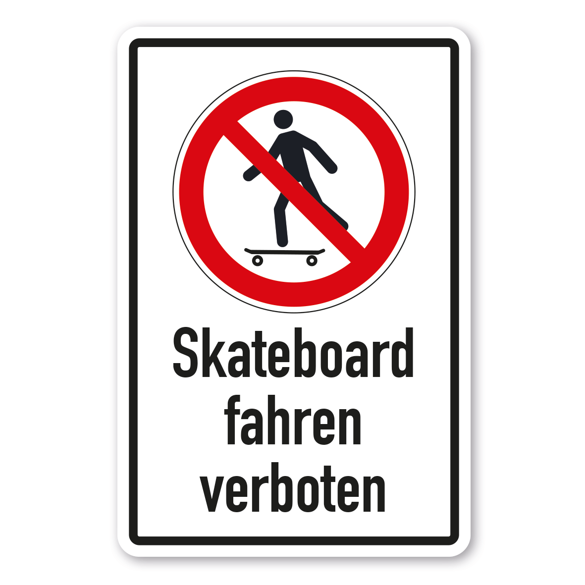 Skateboard fahren verboten Aufkleber Kreis 