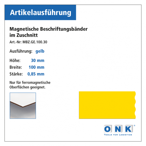 Magnetische Beschriftungszuschnitte - je 10/50 Stück