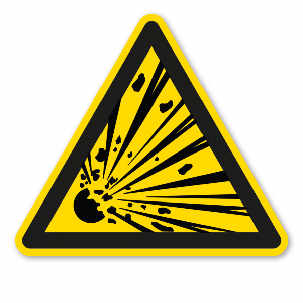 Warnzeichen Warnung vor explosionsgefährlichen Stoffen – ISO 7010 - W002