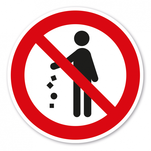 Verbotszeichen Abfälle nicht auf den Boden werfen