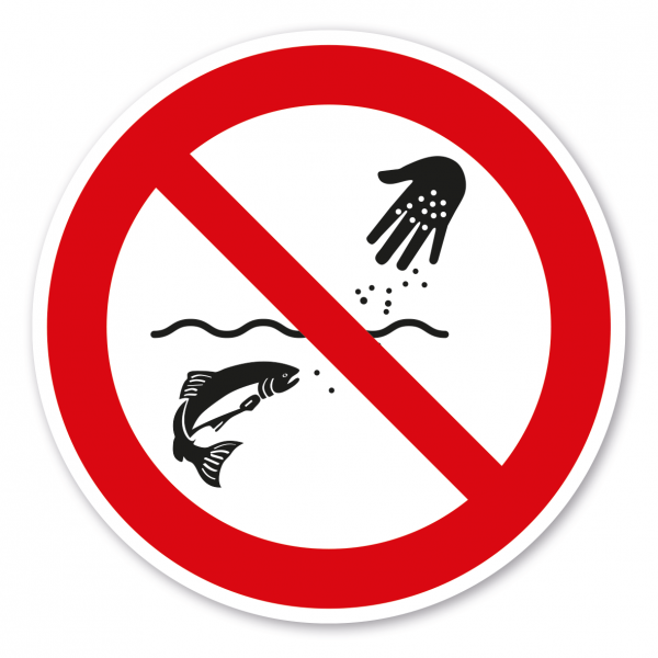 Verbotszeichen Fische füttern verboten
