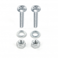 Schraubenset zur Schildermontage für 1 Rohrschelle (je 2 M 6 Schrauben, Unterlegscheiben, Muttern) Schraubenset zur Schildermontage für 1 Rohrschelle (je 2 M 6 Schrauben, Unterlegscheiben, Muttern)