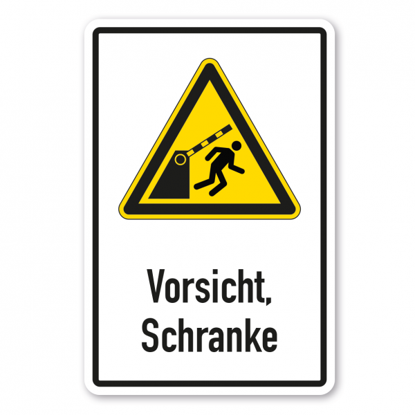 Warnschild Vorsicht Schranke - Kombi