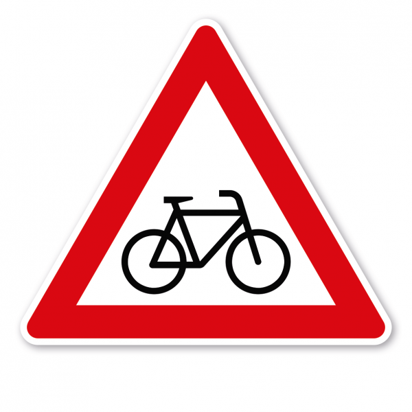 Verkehrsschild Achtung Radverkehr - Aufstellung links – VZ 138-20