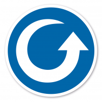 Gebotszeichen Drehrichtung gegen Uhrzeigersinn Gebotszeichen Drehrichtung gegen Uhrzeigersinn