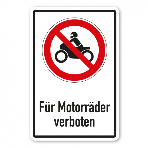 Verbotsschild Für Motorräder verboten - Kombi