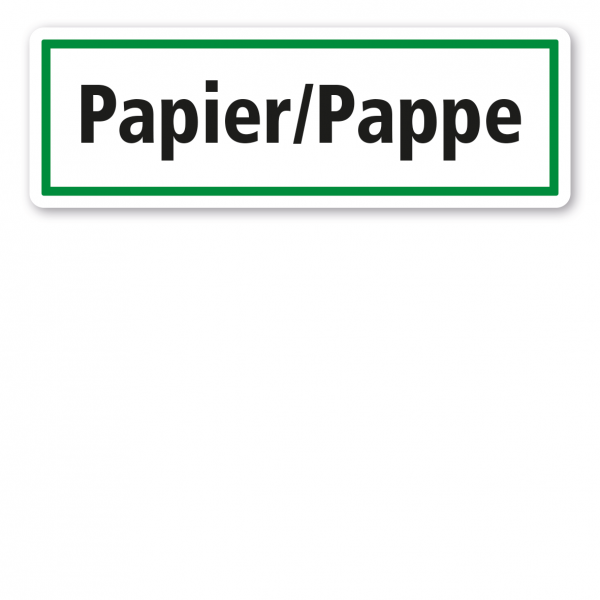 Schild zur Abfallentsorgung - Papier / Pappe - GR