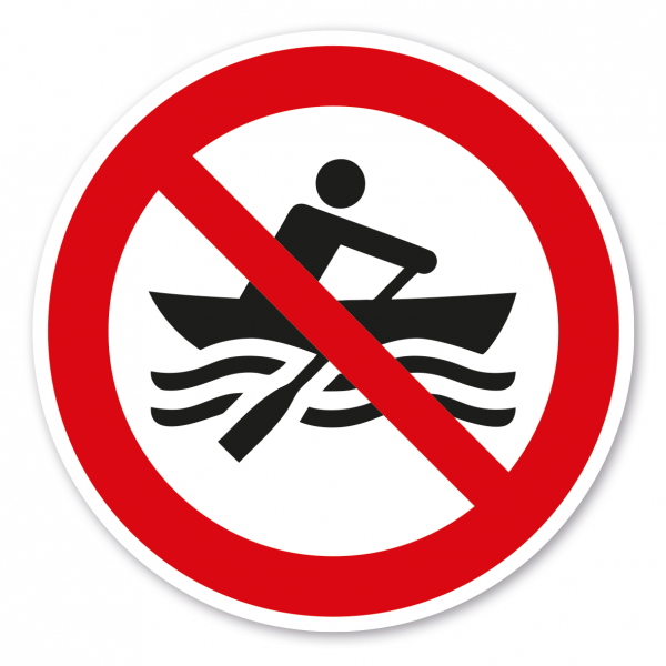Verbotszeichen Muskelbetriebene Boote - Ruderboote - verboten – ISO 20712-1 - WSP008