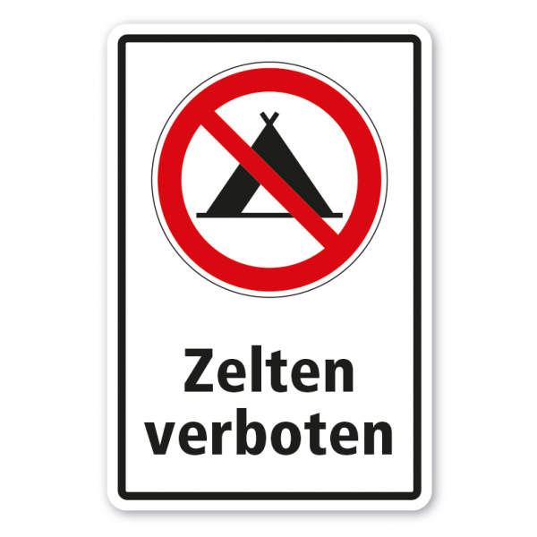 Verbotsschild Zelten verboten - Kombi