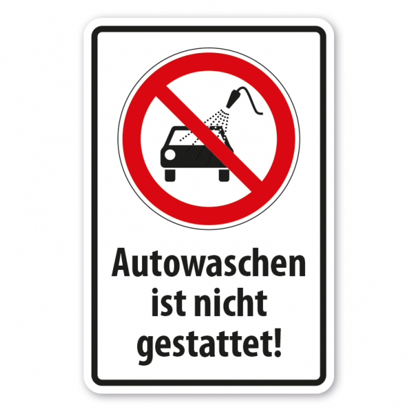 Verbotsschild Autowaschen ist nicht gestattet - Kombi