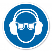 Gebotszeichen Augen- und Gehörschutz benutzen Gebotszeichen Augen- und Gehörschutz benutzen