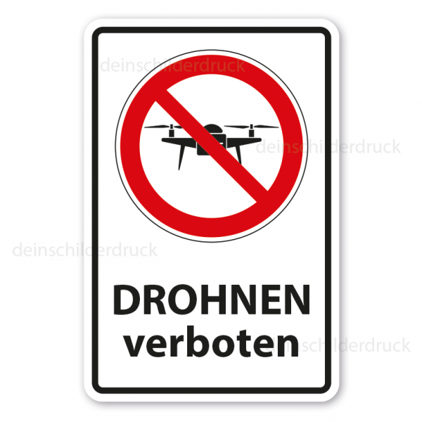 Verbotsschild Drohnen verboten - Kombi