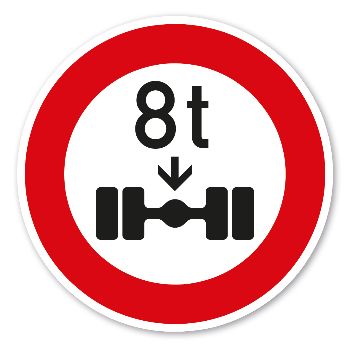 Verkehrsschild / Verkehrszeichen Verbot für Fahrzeuge über angegebene ...