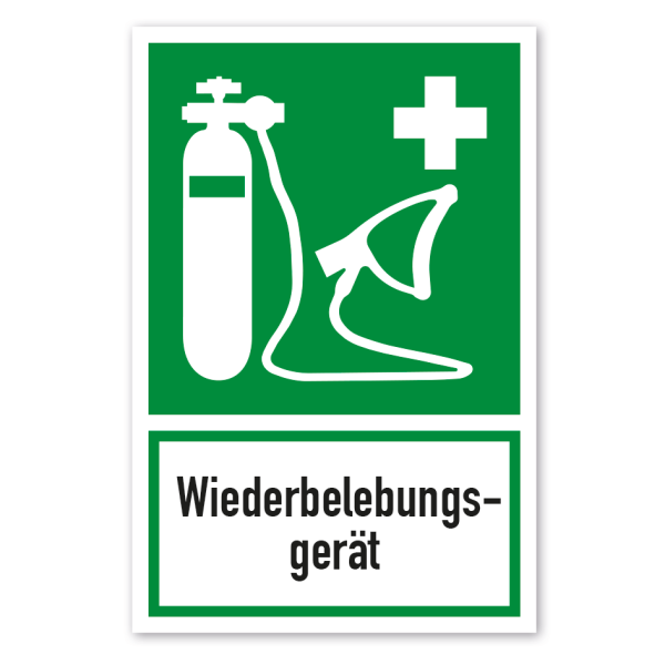 Rettungsschild Wiederbelebungsgerät - Kombi - ISO 7010 - E028-K