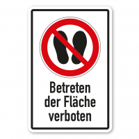 Verbotsschild Betreten der Fläche verboten - Kombi – ISO 7010 - P024-K Verbotsschild Betreten der Fläche verboten - Kombi – ISO 7010 - P024-K